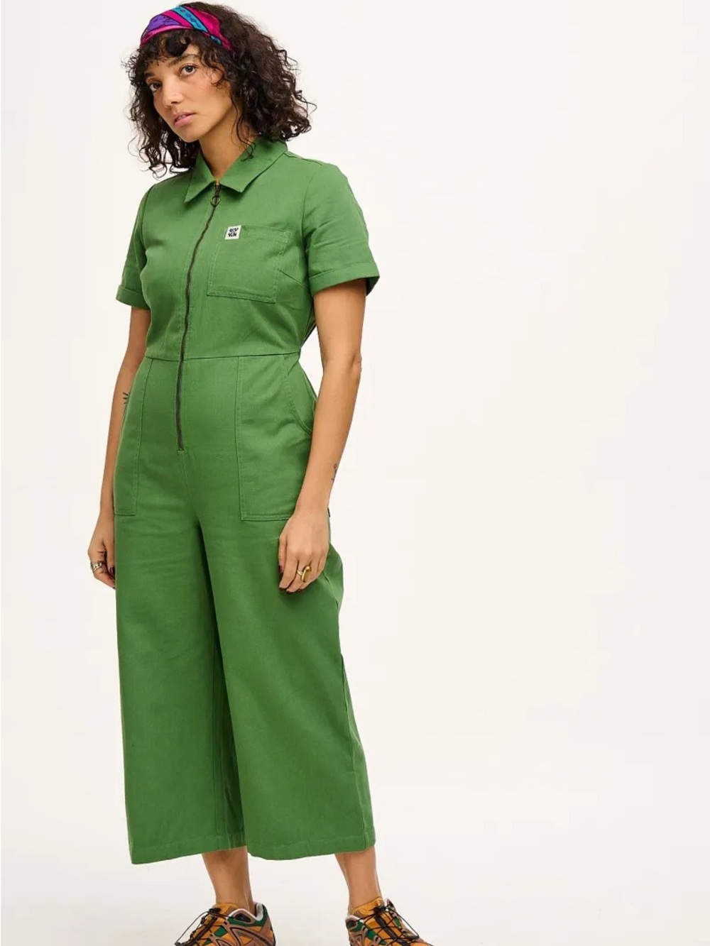 NWT Lucy and Yak Green Short-Sleeve Utility Jumpsuit